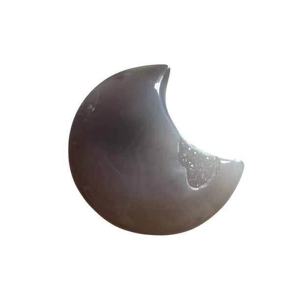 Lune Énergisée en Agate Cristallisée - Collection Protection
