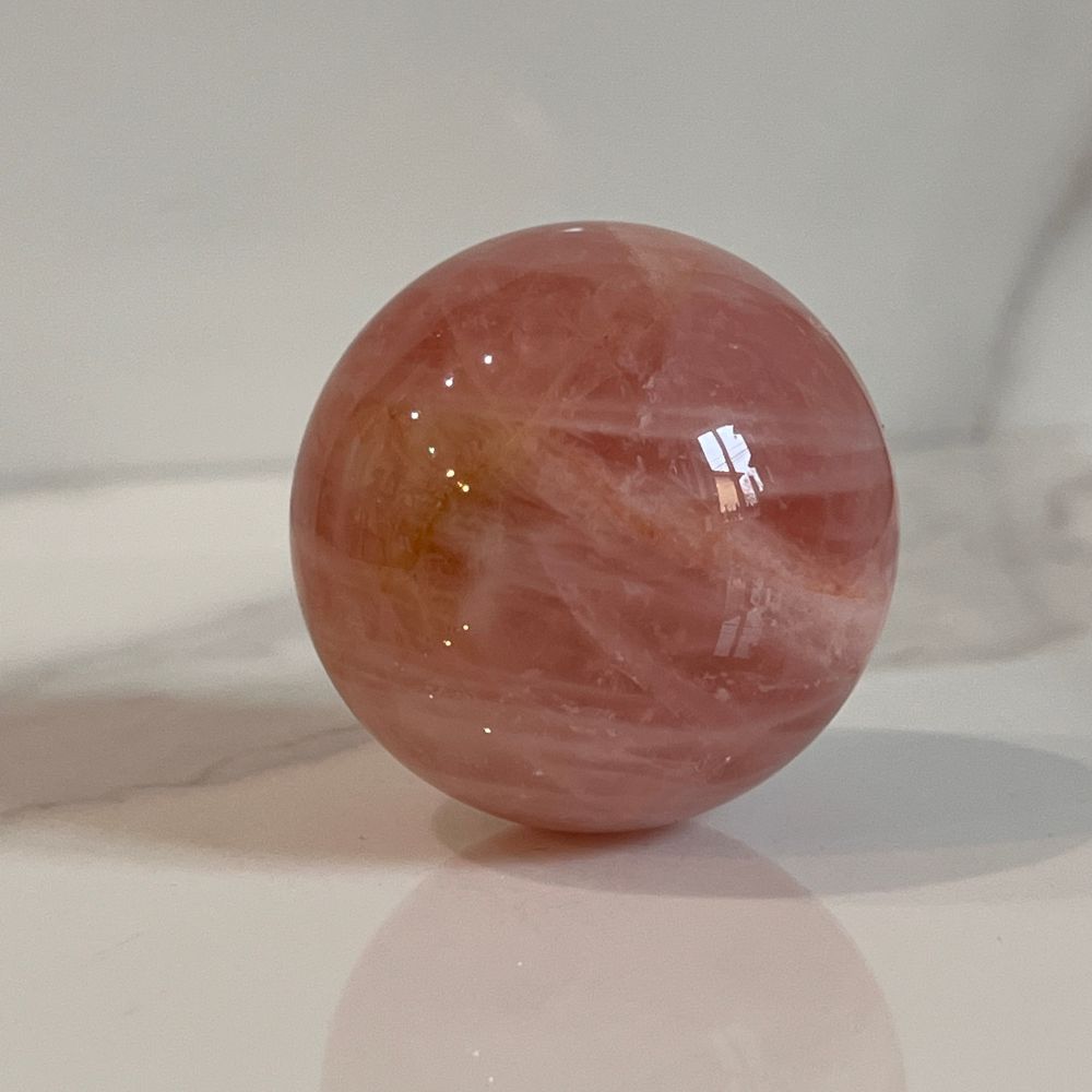 Capteur de soleil pointe de Quartz rose boules de cristal